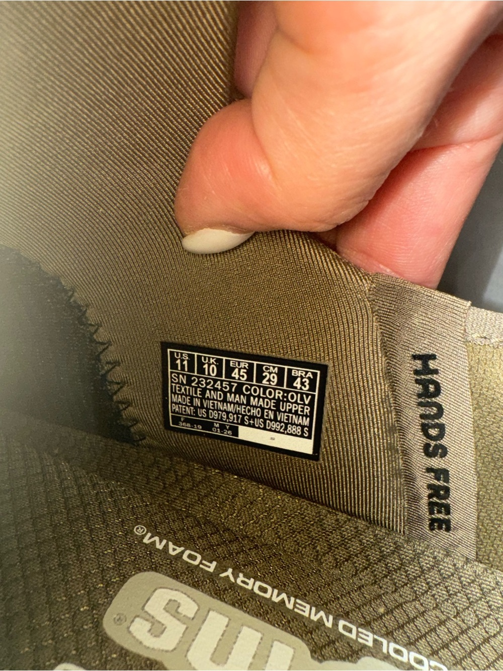 Skechers Men'S Summits High Range Hands Free Slip-In Sneaker In Olive Size 11 - Picture 9 of 9